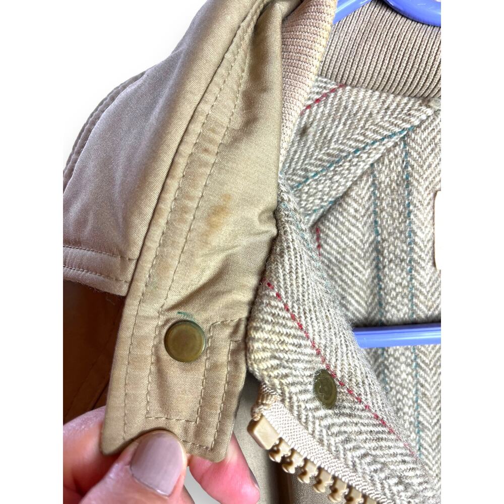 Vtg LL Bean Tan Thinsulate Wool Lined Parka Coat | Mens LARGE | USA Vintage - Picture 3 of 11